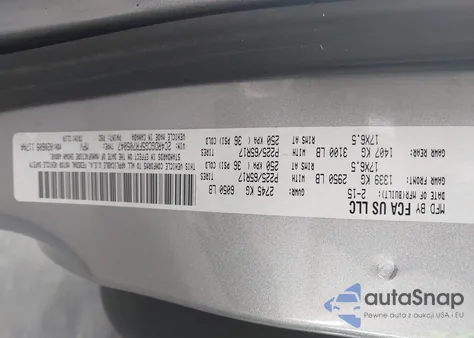 2015 Dodge Grand Caravan Sxt Plus z USA, uszkodzony, nr VIN 2C4RDGCG5FR705047